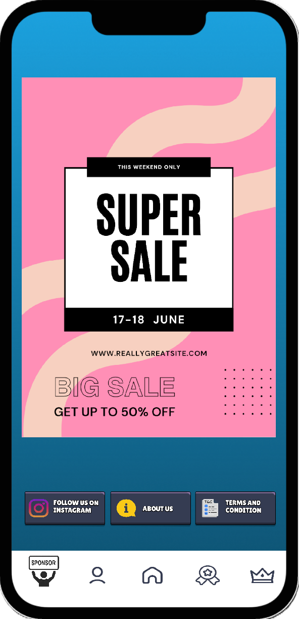 Super Sale Screen in App